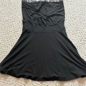 White House Black Market Women's Small Black  Strapless Dress Knit Vintage